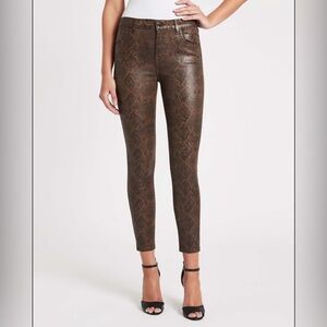 NWT J BRAND Alana High Rise Crop Skinny Jeans Animal Snake Brown Sz 32 Msrp $340